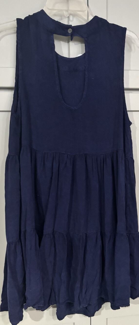 Altar'd State Blue Tiered A-Line Short Dress Scoop Neck Sleeveless Size M